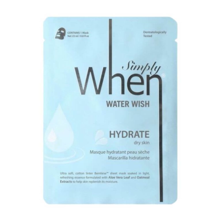 Simply When® Water Wish drėkinanti medvilnės veido kaukė su aloe vera, avižomis, 1vnt.