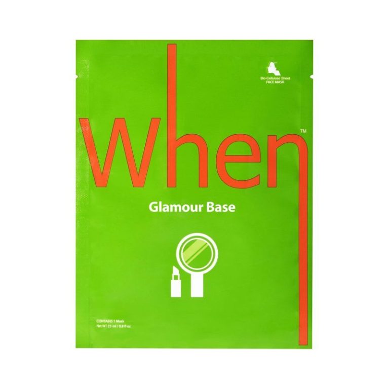 When® Glamour stangrinanti bioceliuliozinė lakštinė kaukė su hialuronu, bambukų ir arbūzų ekstraktais, 1vnt.