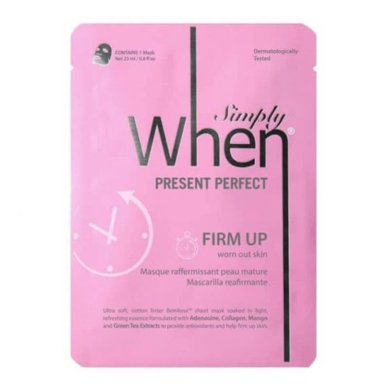 Simply When® Perfect stangrinanti medvilnės veido kaukė su kolagenu, adenozinu, mangais, 1vnt.