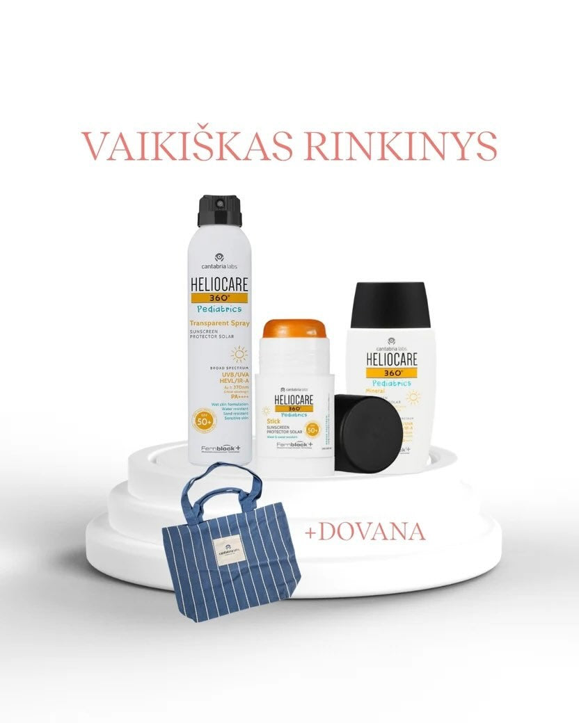 HELIOCARE SPF RINKINYS VAIKAMS + DOVANA PAPLŪDIMIO KREPŠYS