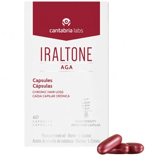 IRALTONE AGA MAISTO PAPILDAS PLAUKŲ SLINKIMUI, ĮTAKOTAM HORMONINIŲ POKYČIŲ, 60 KAPSULIŲ