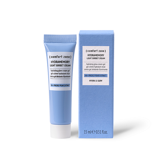 TRAVEL Hydramemory Light Sorbet cream Skaistinamasis, drėkinamasis kremas gelis, 15 ml