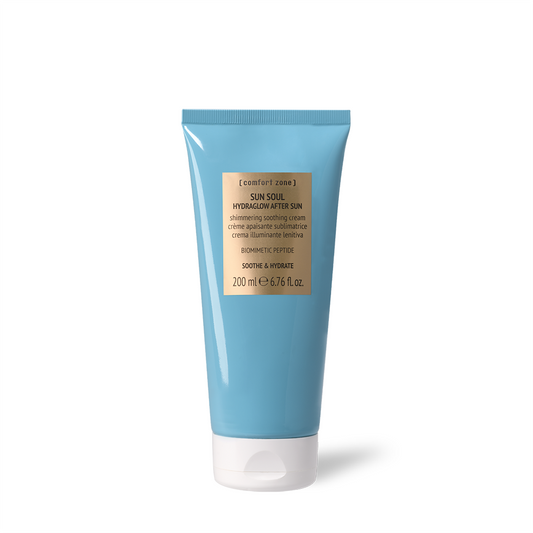 COMFORT ZONE SUN SOUL AFTERSUN GLOW drėkinamoji, švytėjimo suteikiantis losjonas po saulės, 200 ml.