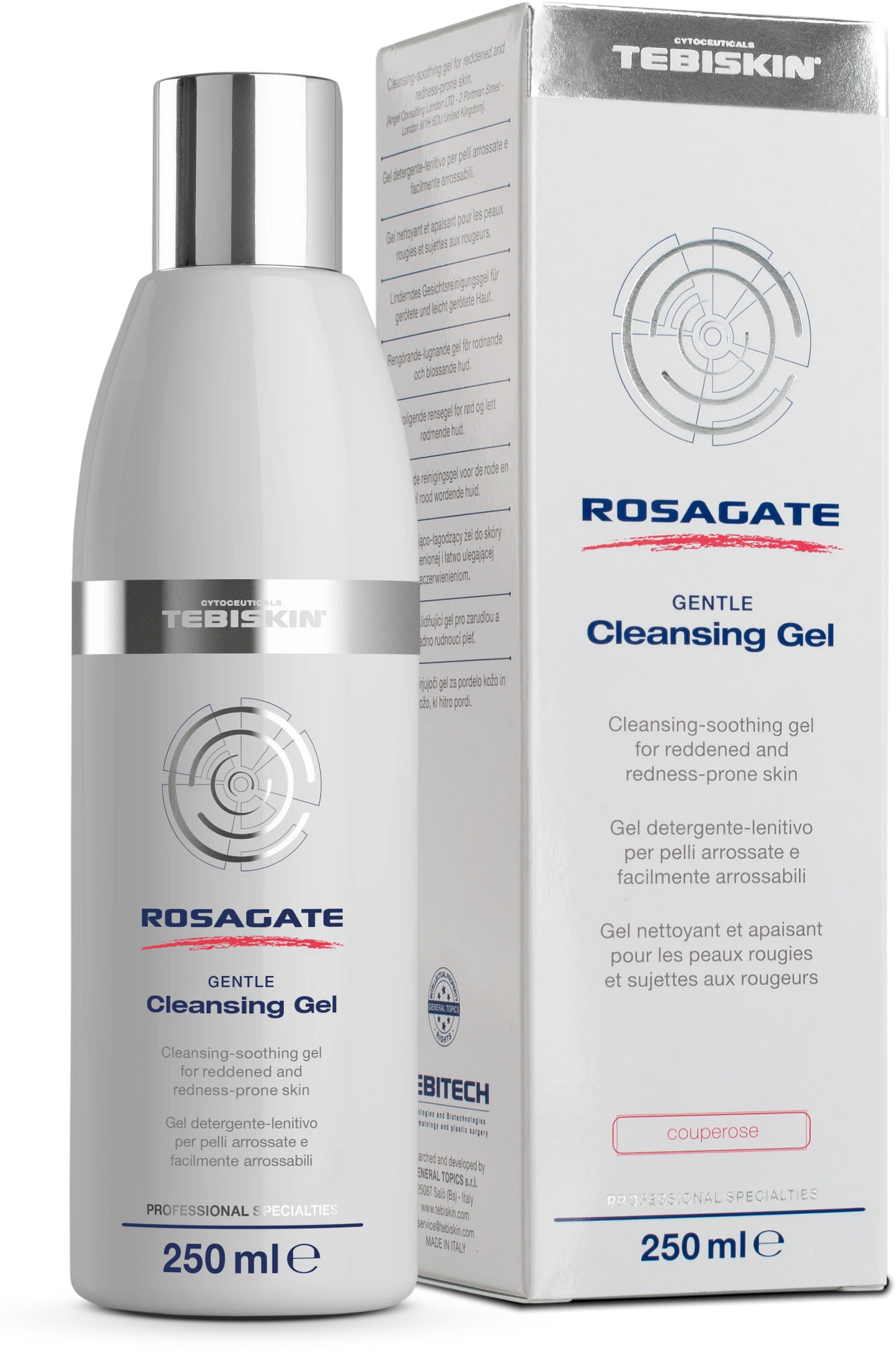 TEBISKIN ROSAGATE® GENTLE Cleansing Gel Valomasis ir raminamasis gelis rožinei, kuperozei, jautriai odai, 250ml