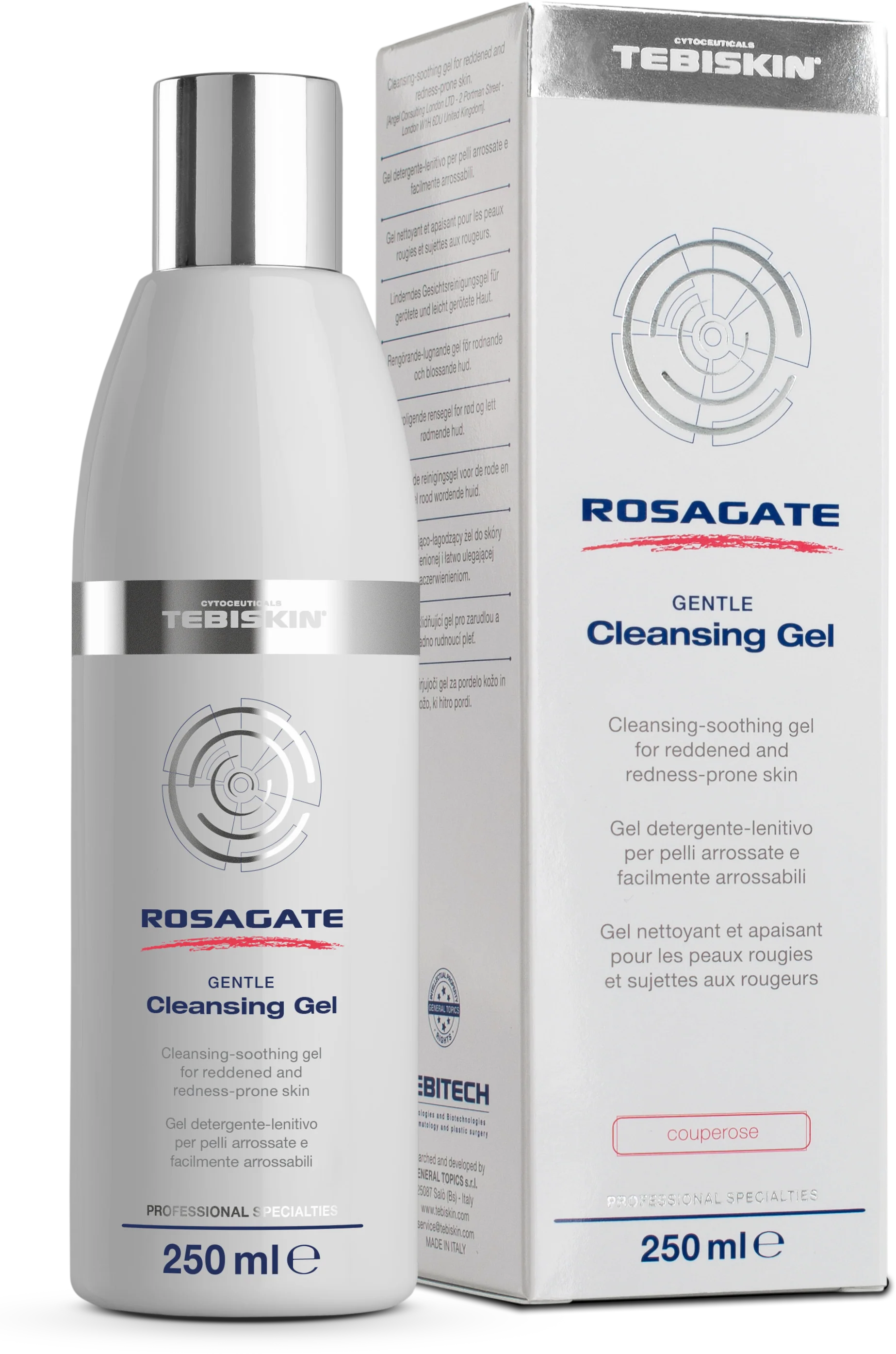 TEBISKIN ROSAGATE® GENTLE Cleansing Gel Valomasis ir raminamasis gelis rožinei, kuperozei, jautriai odai, 250ml