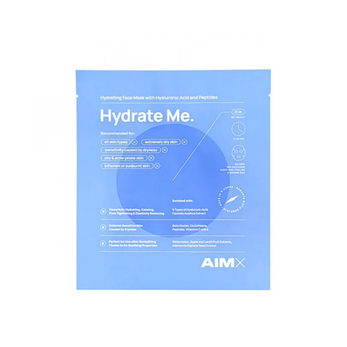 Greito poveikio giliai drėkinanti veido kaukė su peptidais AIMX „Hydrate Me“, 1vnt.