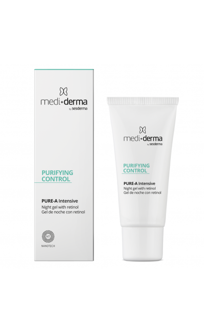 MEDIDERMA HOMECARE PURE-A INTENSIVE NAKTINIS SEBUMĄ REGULIUOJANTIS GELIS, 30 ML