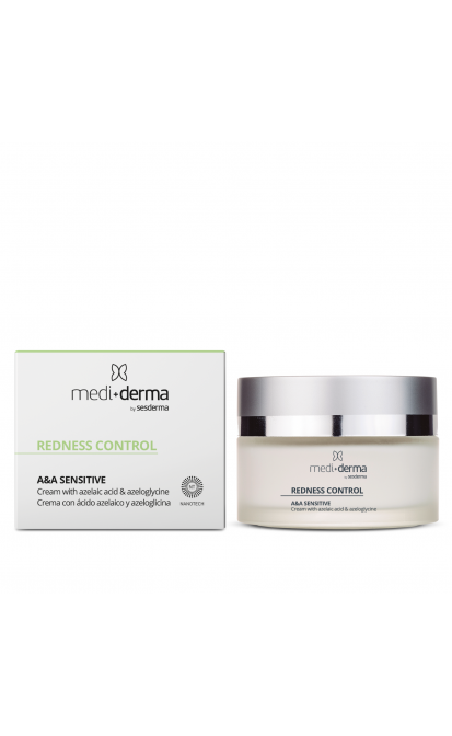 MEDIDERMA HOMECARE A&A SENSITIVE RAUDONĮ MAŽINANTIS VEIDO KREMAS SU AZELAINO RŪGŠTIMI, 50 ML